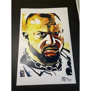 WWE Rob Schamberger Rare Limited Print BUBBA RAY DUDLEY 12x18 SIGNED NUMBERED